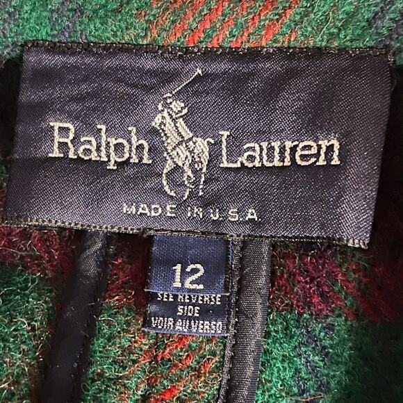 Vintage Ralph Lauren Plaid Wool Coat Made in USA - Picture 9 of 9